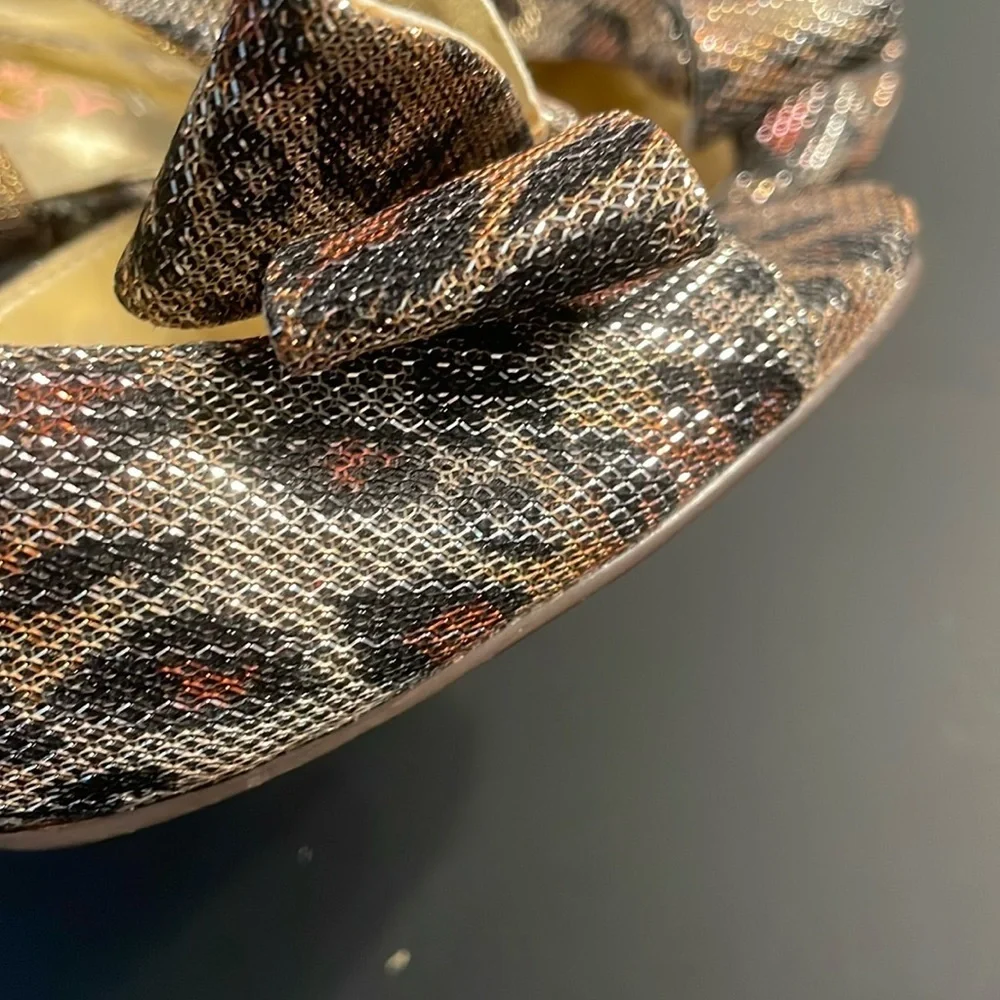 Paris Hilton Heels Size 8M Animal Print Metallic Shimmer - Picture 5 of 11